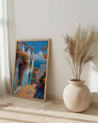 Salvador Spring Poster, Brazil Travel Decor - Tropical Blue Door