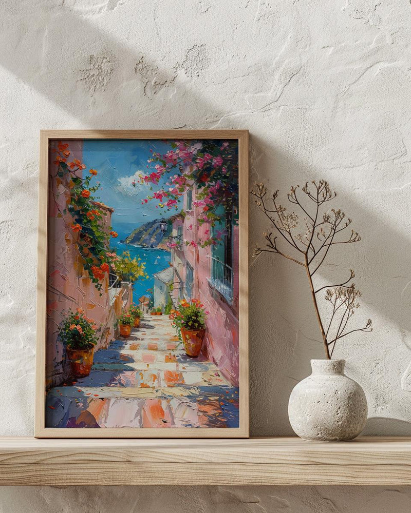 Valparaiso Wall Art, Chile Spring Decor - Colorful Staircase Print