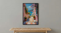 Valparaiso Wall Art, Chile Spring Decor - Colorful Staircase Print