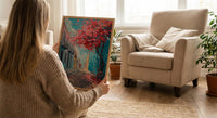 San Juan Art Print, Flamboyant Tree Decor - Blue Cobblestone Art