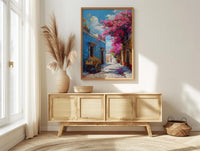 San Miguel Art Print, Pink Floral Decor - Bougainvillea Street