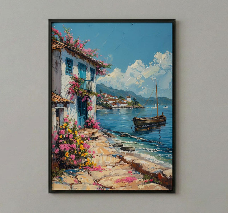 Paraty Art Print, Blue Door Decor - Tropical Spring Landscape