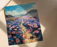 Atacama Desert Wall Art, Spring Bloom Decor - Pink Floral Print