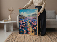 Atacama Desert Wall Art, Spring Bloom Decor - Pink Floral Print