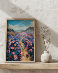 Atacama Desert Wall Art, Spring Bloom Decor - Pink Floral Print