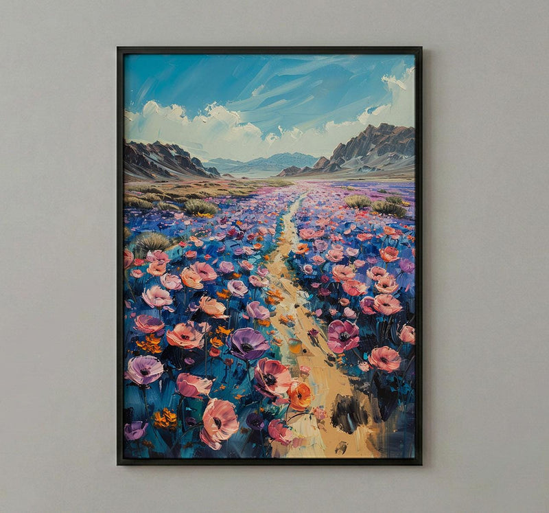 Atacama Desert Wall Art, Spring Bloom Decor - Pink Floral Print