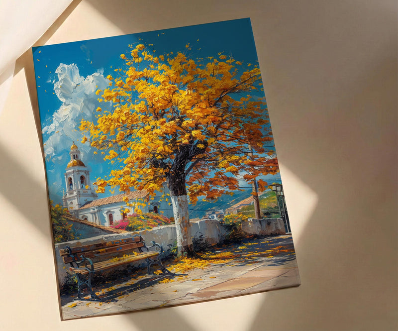 Quito Art Print, Yellow Blossom Wall Decor - Ecuador Spring Landscape