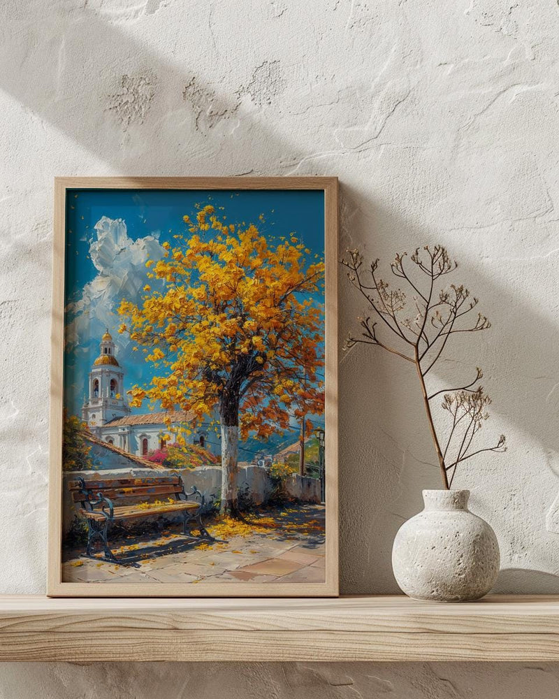Quito Art Print, Yellow Blossom Wall Decor - Ecuador Spring Landscape