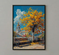 Quito Art Print, Yellow Blossom Wall Decor - Ecuador Spring Landscape