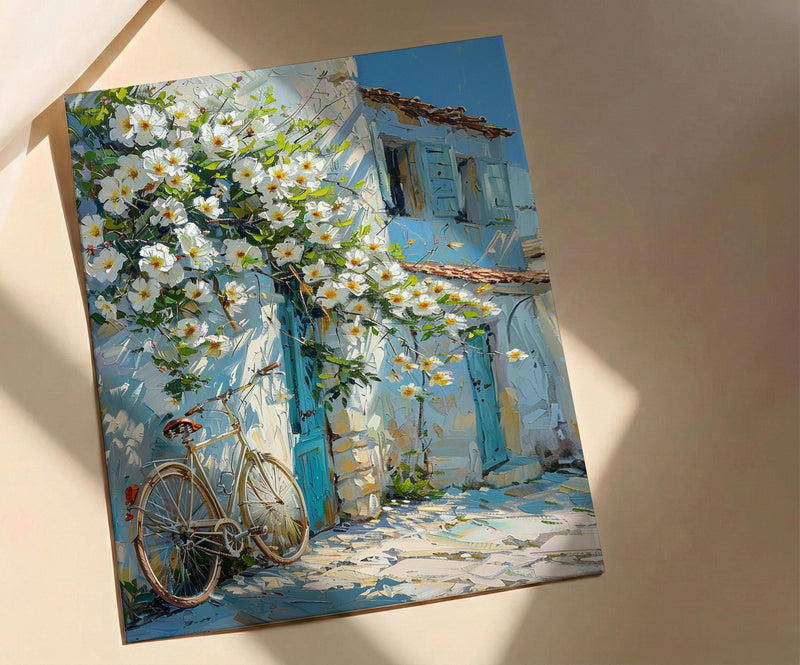 Beirut Vintage Poster, White Jasmine Decor - Lebanon Landscape