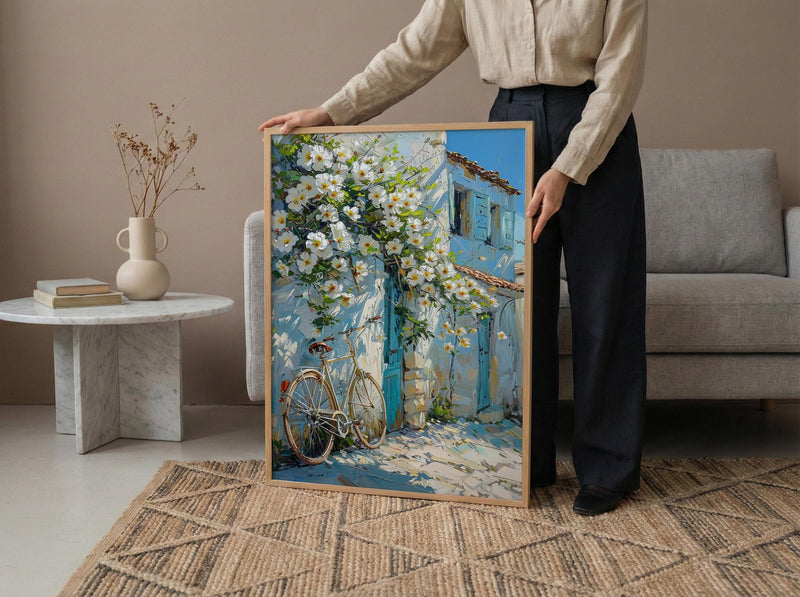 Beirut Vintage Poster, White Jasmine Decor - Lebanon Landscape