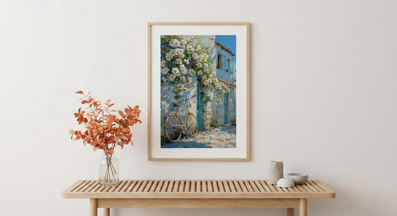 Beirut Vintage Poster, White Jasmine Decor - Lebanon Landscape