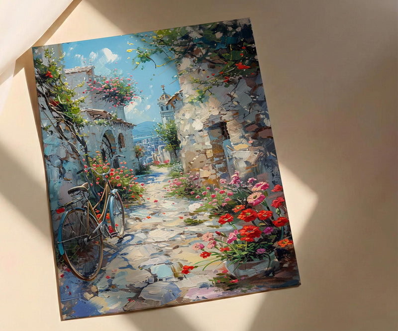 Amman Citadel Art Print, Red Anemone Decor - Ancient Ruins