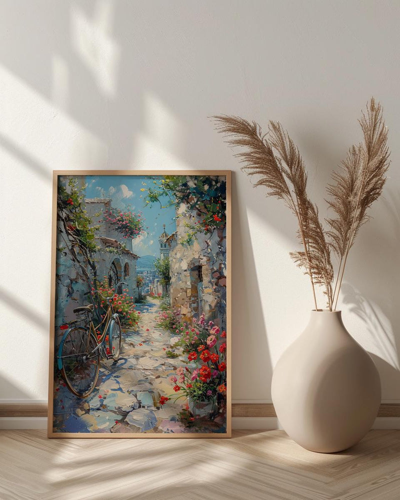 Amman Citadel Art Print, Red Anemone Decor - Ancient Ruins