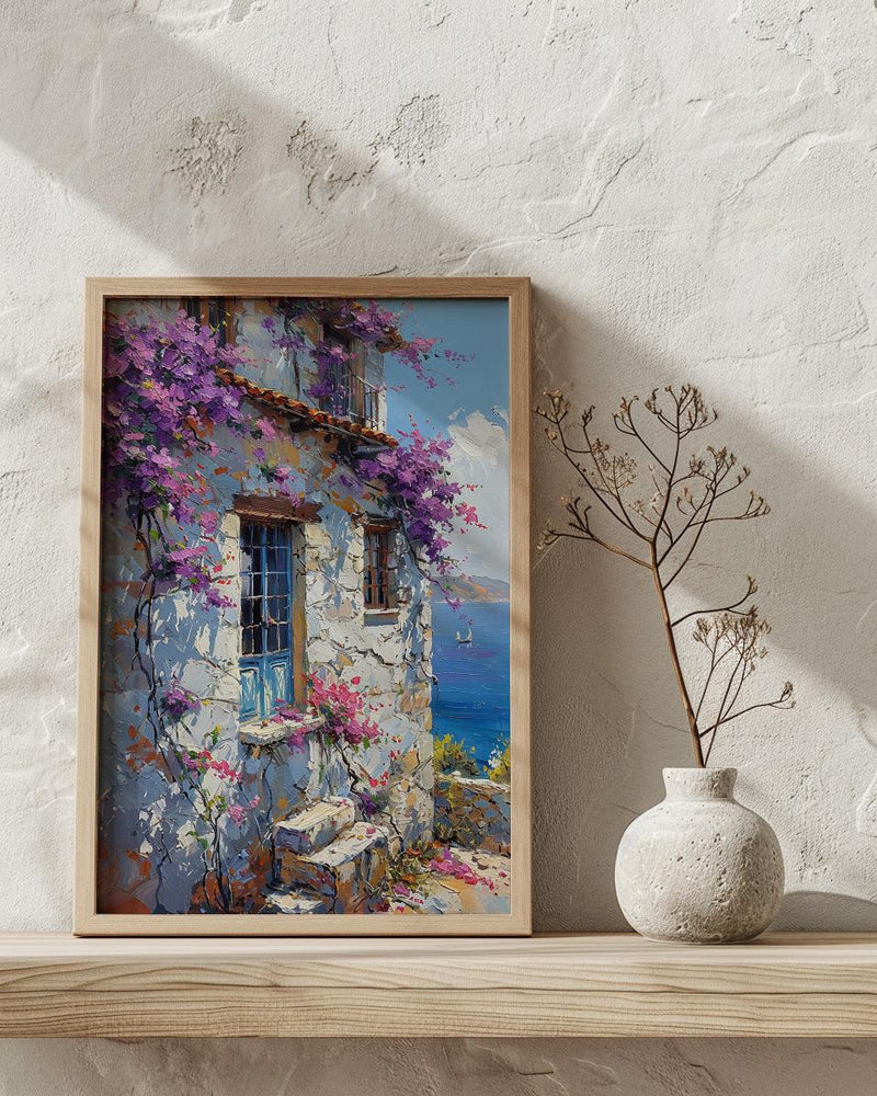 Alacati Spring Poster, Turkey Travel Wall Decor - Tropical Blue Door