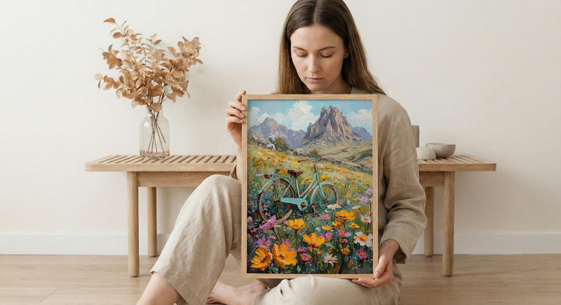 Cappadocia Art Print, Fairy Chimney Wall Decor - Wildflower Landscape