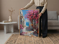 Alexandria Wall Art, Coastal Spring Decor - Pink Bougainvillea