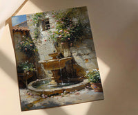 Damascus Courtyard Poster, Jasmine Decor - Historic Fountain