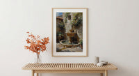 Damascus Courtyard Poster, Jasmine Decor - Historic Fountain