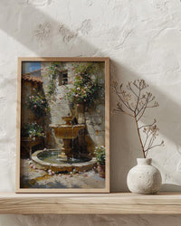 Damascus Courtyard Poster, Jasmine Decor - Historic Fountain