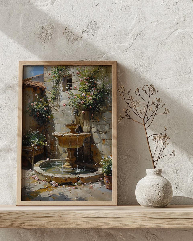 Damascus Courtyard Poster, Jasmine Decor - Historic Fountain