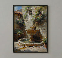 Damascus Courtyard Poster, Jasmine Decor - Historic Fountain