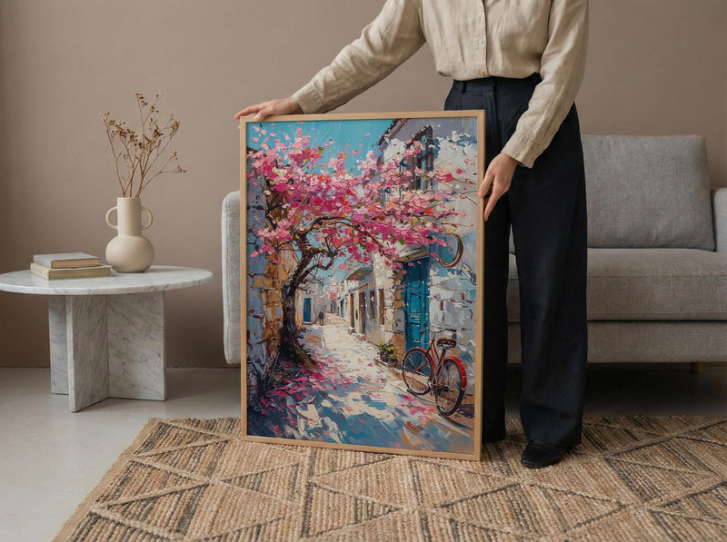 Jerusalem Spring Poster, Almond Blossom Wall Decor - Historic Alley Art