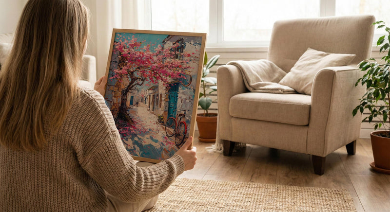 Jerusalem Spring Poster, Almond Blossom Wall Decor - Historic Alley Art