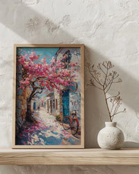 Jerusalem Spring Poster, Almond Blossom Wall Decor - Historic Alley Art