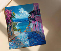 San Juan Art Print, Puerto Rico Wall Decor - Blue Door Poster