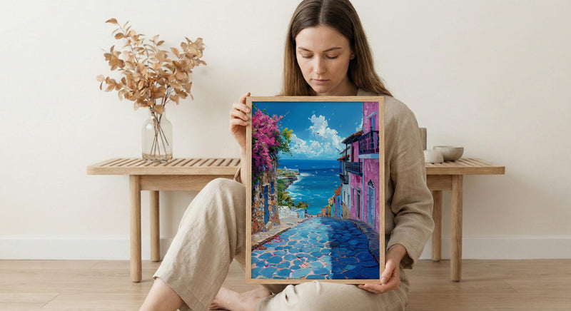 San Juan Art Print, Puerto Rico Wall Decor - Blue Door Poster