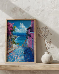 San Juan Art Print, Puerto Rico Wall Decor - Blue Door Poster