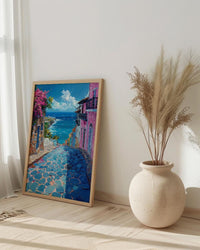San Juan Art Print, Puerto Rico Wall Decor - Blue Door Poster