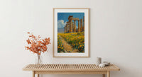 Jerash Wall Art, Ancient Ruins Wall Decor - Yellow Mustard Print