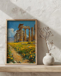 Jerash Wall Art, Ancient Ruins Wall Decor - Yellow Mustard Print