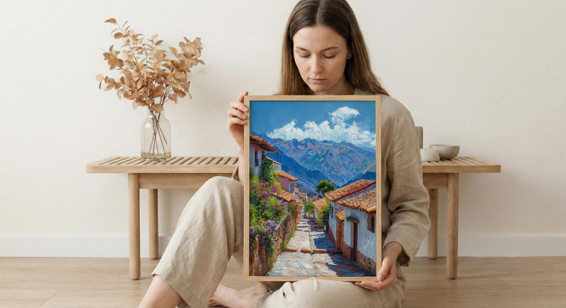 Cusco Stone Wall Art, Peru City Decor - Inca Street Print