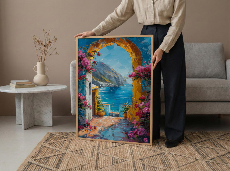 Antigua Guatemala Art, Yellow Arch Wall Decor - Volcano Print