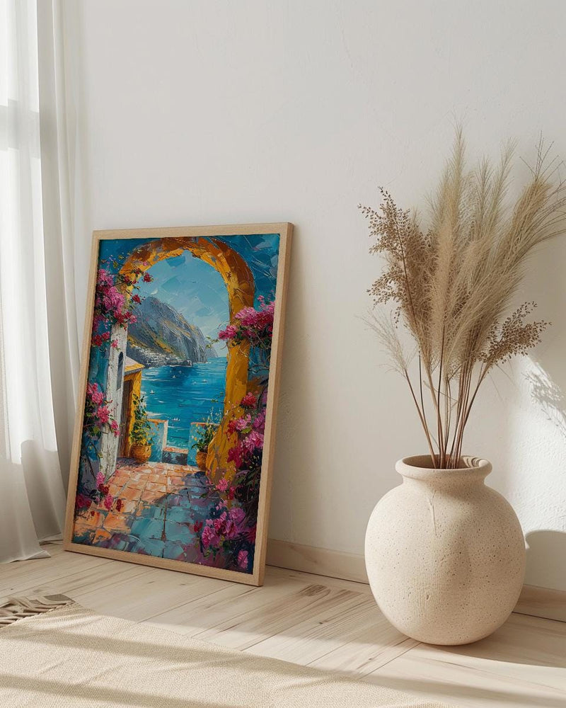 Antigua Guatemala Art, Yellow Arch Wall Decor - Volcano Print