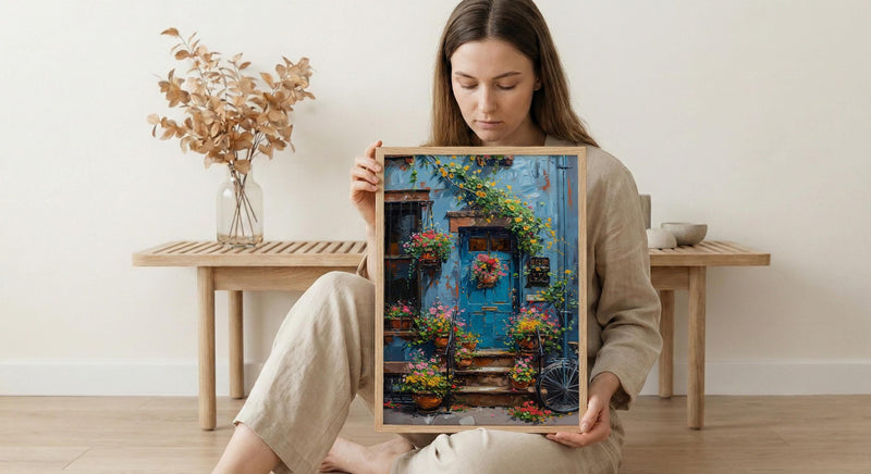 Brooklyn Wall Art, New York City Decor - Spring Stoop Print