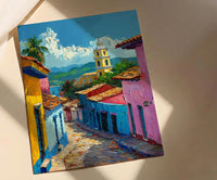 Trinidad Cuba Print, Rustic Street Wall Decor - Colonial Art