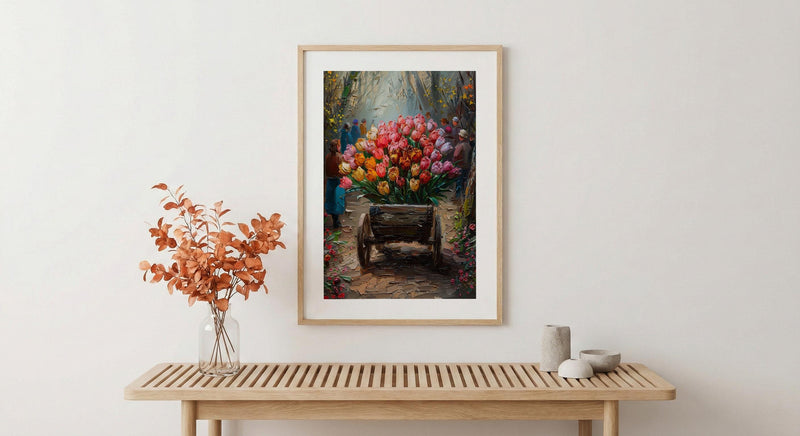Victoria BC Wall Art, Spring Garden Decor - Colorful Tulip Print