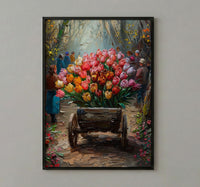 Victoria BC Wall Art, Spring Garden Decor - Colorful Tulip Print