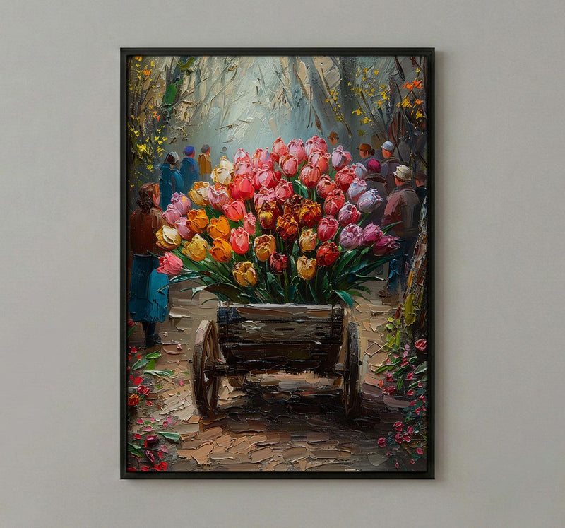 Victoria BC Wall Art, Spring Garden Decor - Colorful Tulip Print