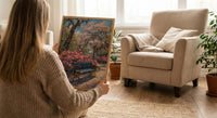 Savannah Spring Poster, Georgia Travel Decor - Azalea Flower Art