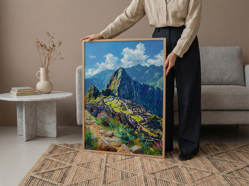 Machu Picchu Art Print, Peru Mountain Decor - Inca Ruins Poster