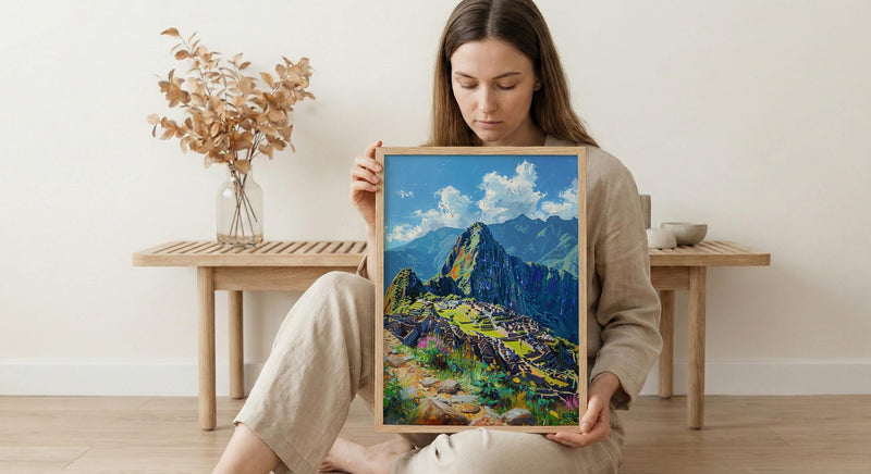 Machu Picchu Art Print, Peru Mountain Decor - Inca Ruins Poster