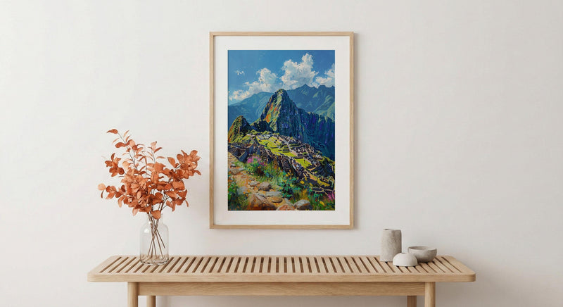 Machu Picchu Art Print, Peru Mountain Decor - Inca Ruins Poster