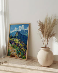 Machu Picchu Art Print, Peru Mountain Decor - Inca Ruins Poster