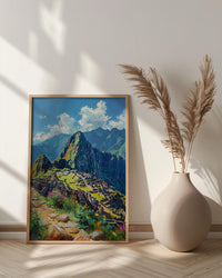 Machu Picchu Art Print, Peru Mountain Decor - Inca Ruins Poster