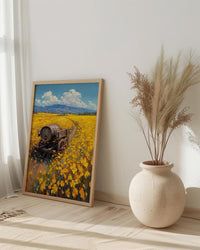 Napa Valley Art Print, Rustic Vineyard Decor - Spring Mustard Art